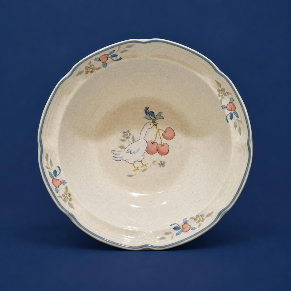 VTG International China Marmalade Country Goose Geese Stoneware Bowl, Japan